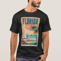 Florida Kust Auto's Illustratie Reis Kunst Vintage