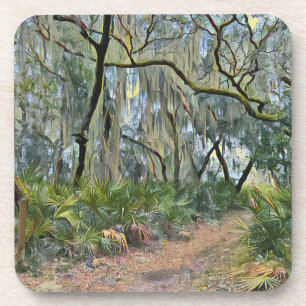 Florida Lace Spaanse mos impressionistische kunst Bier Onderzetter