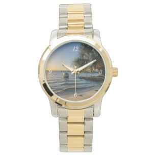 Florida Leaning Palm Tree Sunset Watch Horloge