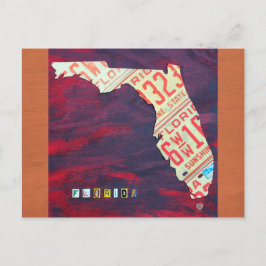 Florida Licentie Bord Map Briefkaart