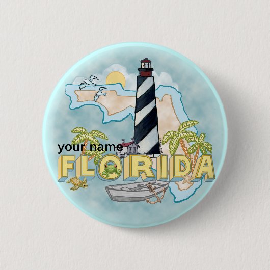 Florida Lighthouse pin-knop Ronde Button 5,7 Cm (Voorkant)