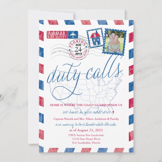 Florida Luchtpost Militair Verhuisbericht Kaart (Voorkant)