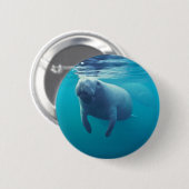 Florida Manatee Ronde Button 5,7 Cm (Voorkant /achterkant)