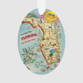 Florida Map Acrylic Ornament, ovaal Ornament (achterkant)