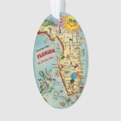 Florida Map Acrylic Ornament, ovaal Ornament (voorkant)