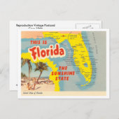  Florida Map Briefkaart (Voorkant / Achterkant)