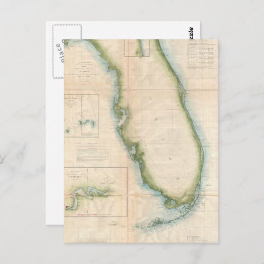  Florida Map Briefkaart (Voorkant / Achterkant)