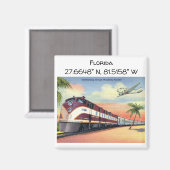 Florida Map Coordinates Style Magneet (Voorkant / Achterkant)