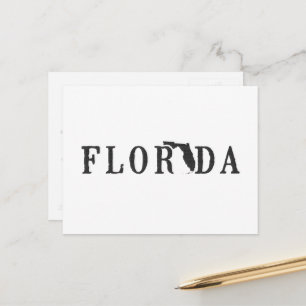 Florida Map geschreven staat Word Art Black Briefkaart