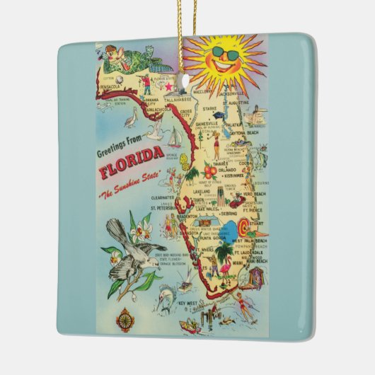 Florida Map Keramisch Ornament (Links)