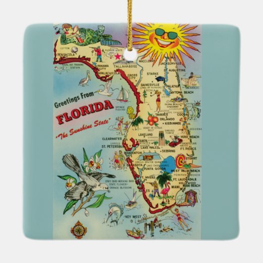 Florida Map Keramisch Ornament (Achterkant)