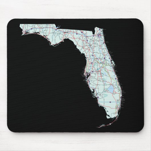 Florida Map Mousepad Muismat (Voorkant)