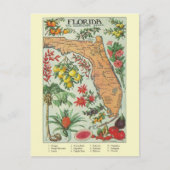  Florida Map Post Card Briefkaart (Voorkant)