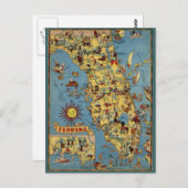  Florida Map Post Card Briefkaart (Voorkant / Achterkant)