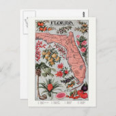  Florida Map Post Card Briefkaart (Voorkant / Achterkant)