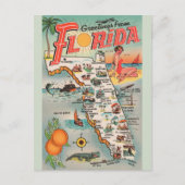 Florida Map Post Card Briefkaart (Voorkant)