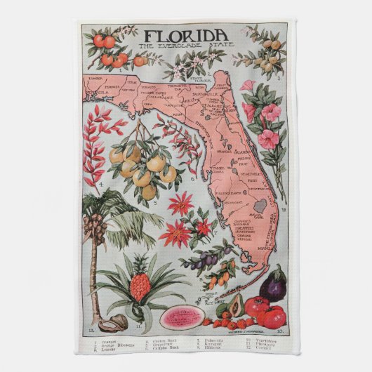  Florida Map Theedoek (Verticaal)