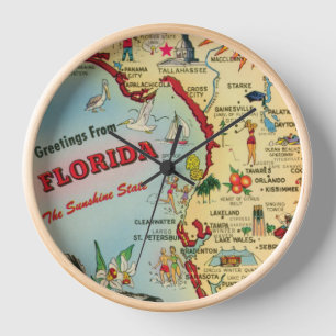 Florida Map Wall klok