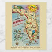 Florida Map Wine Label Wijn Etiket (Enkel label)