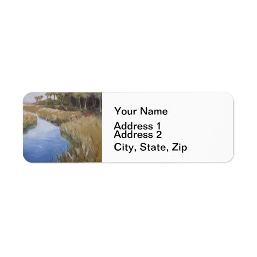 Florida marshland wildernis grassen en palmboom etiket (Voorkant)