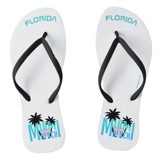 Florida Miami Beach Fun Palm Cool Sun Teenslippers (Voetbed)