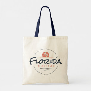 Florida Miami Beach Retro Zonsondergang Palm Tropi Tote Bag