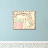 Florida, Mobile Map van Mitchell Canvas Afdruk (Insitu (Houten vloer))