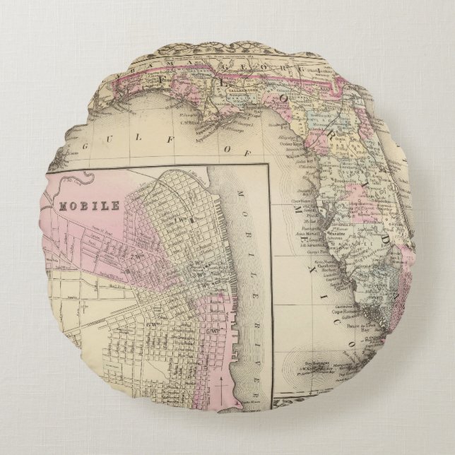 Florida, Mobile Rond Kussen (Voorkant)