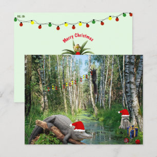 Florida Moeras Alligator en Wildeleven Kerst Feestdagenkaart