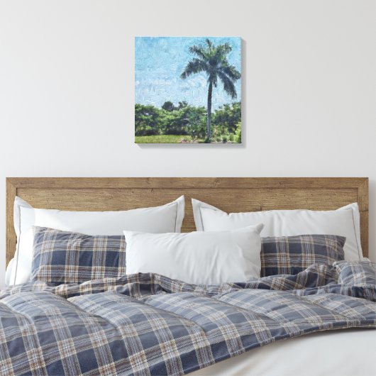 Florida Monet Palm Canvas Afdruk (Insitu (Slaapkamer))