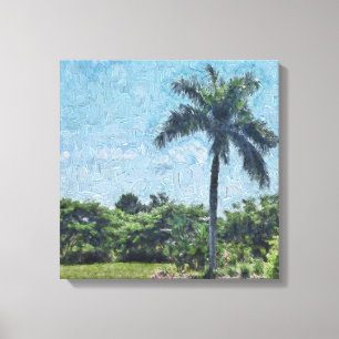 Florida Monet Palm Canvas Afdruk