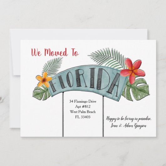 Florida Moving Announcement Aankondiging (Voorkant)