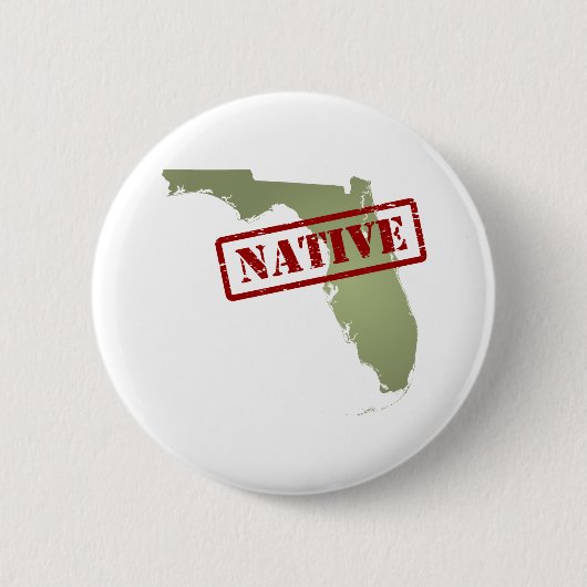Florida Native met Florida Map Ronde Button 5,7 Cm (Voorkant)