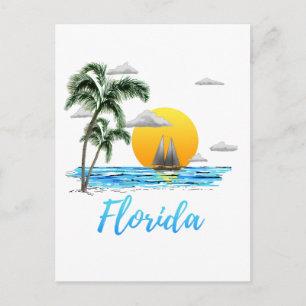 Florida Ocean Sunset Sailing Briefkaart