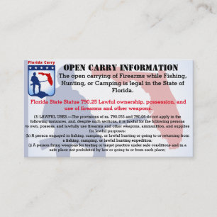 Florida Open Carry Card Visitekaartje