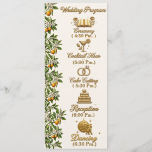Florida Orange Blossom Gouden Elegant Huwelijkspro Programma
