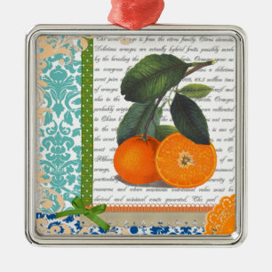 Florida Oranje fruitsierbloem Metalen Ornament