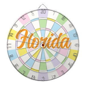 Florida Oranje tekst op witte en pastelkleuren Dartbord