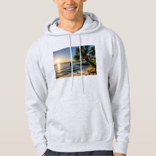 Florida Overhellende Palmboom Zonsondergang Heren Hoodie