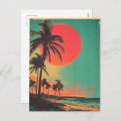  Florida Palm Tree Beach Briefkaart (Voorkant / Achterkant)