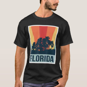 Florida Palm Trees Retro  Skyline Miami Bea T-shirt