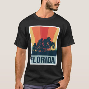 Florida Palm Trees Retro Skyline Miami Bea T-shirt