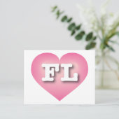 Florida Pink Fade Heart - Ik hou van FL Briefkaart (Staand voorkant)