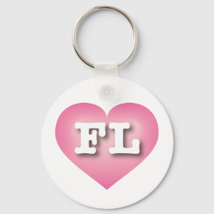 Florida Pink Fade Heart - Ik hou van FL Sleutelhanger