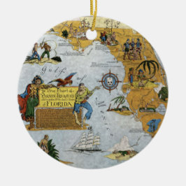 Florida Pirate Map Ornament