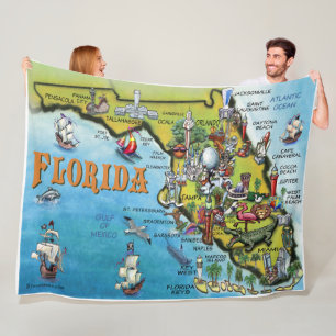 Florida Pretkaart Fleece Deken