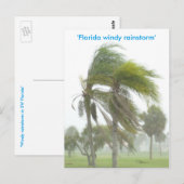 Florida Rainstorm Palm tree Carte postale (Devant / Derrière)