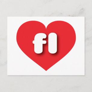 Florida red hart - Ik hou van fl Briefkaart