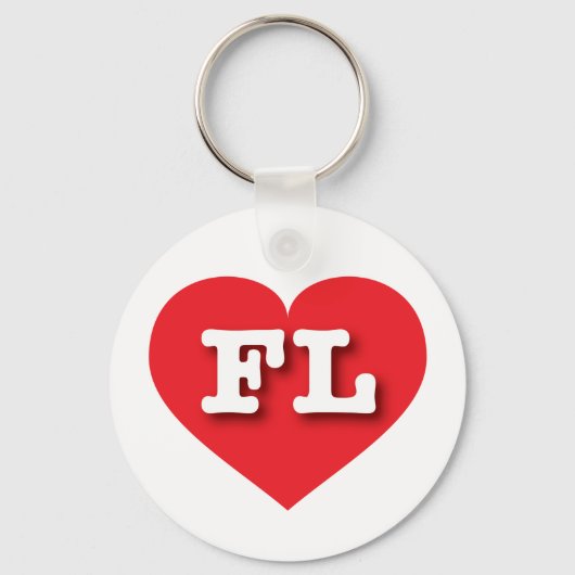 Florida Red Heart - Ik hou van FL Sleutelhanger (Voorkant)