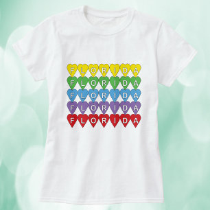 Florida Regenboog Hartjes Patroon T-shirt